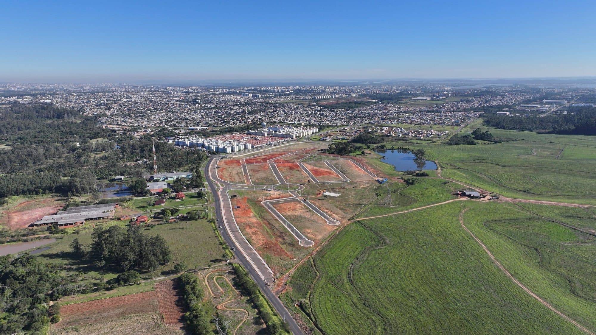 Vista do Canoas Park integrado à cidade